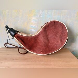 Vintage Brown and Tan Suede Wine Bota